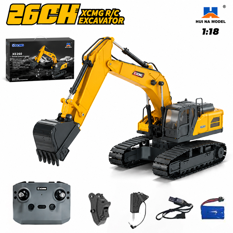 Heavy Equipment Games - HUINA 1/24 XE1260 Metalowy Koparka RC