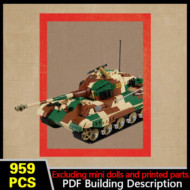 Heavy Equipment Games - Model ciężkiego czołgu wojskowego MOC, klocki
