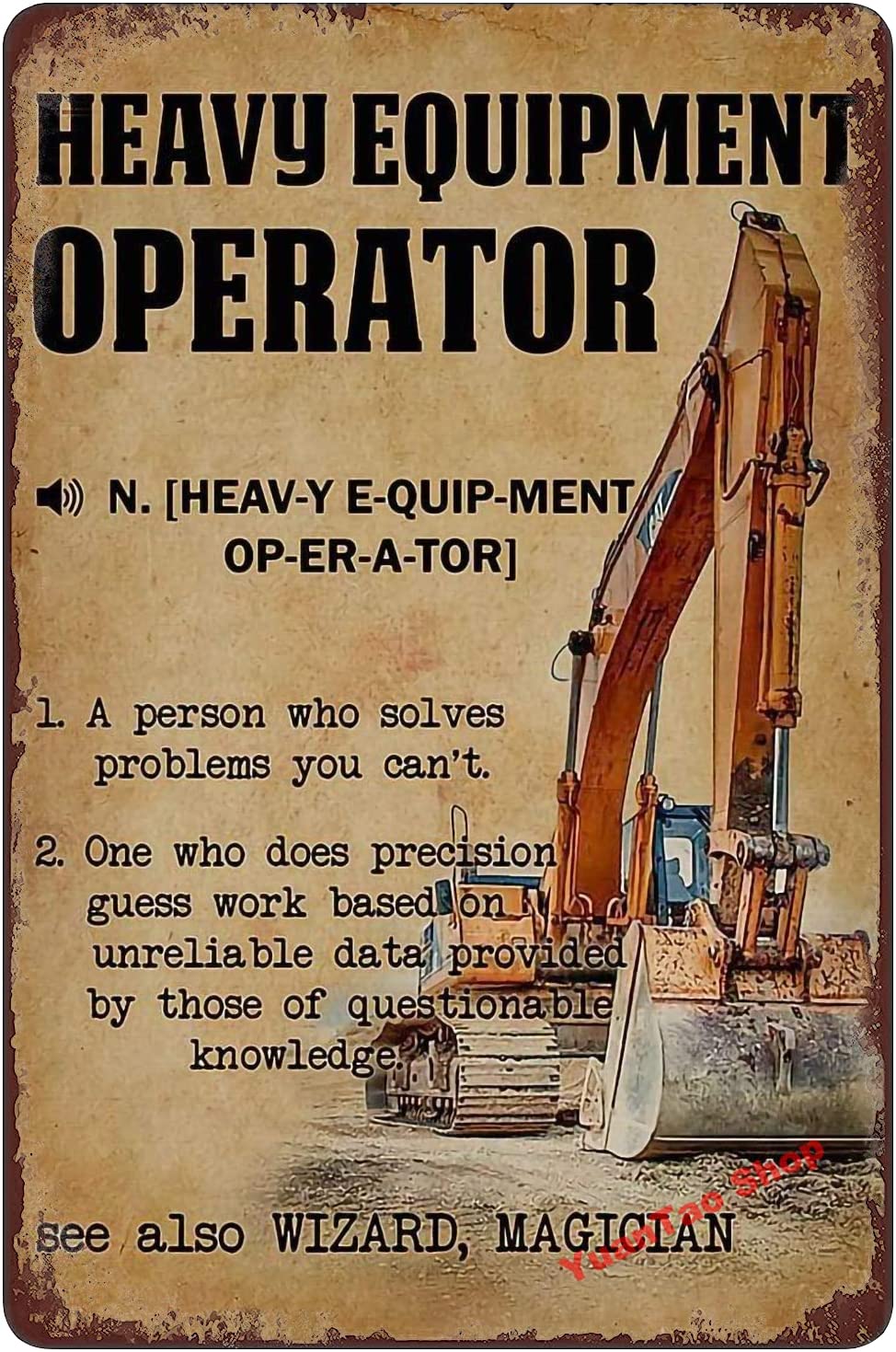 Zabawny metalowy szyld z menu  – Heavy Equipment Sign recenzja i cena